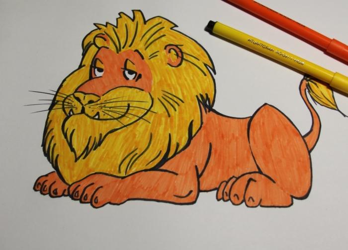 Як намалювати лева з мультфільму (для початківців)